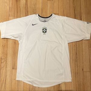 Nike Vintage White Brazil Soccer Jersey. Rare!